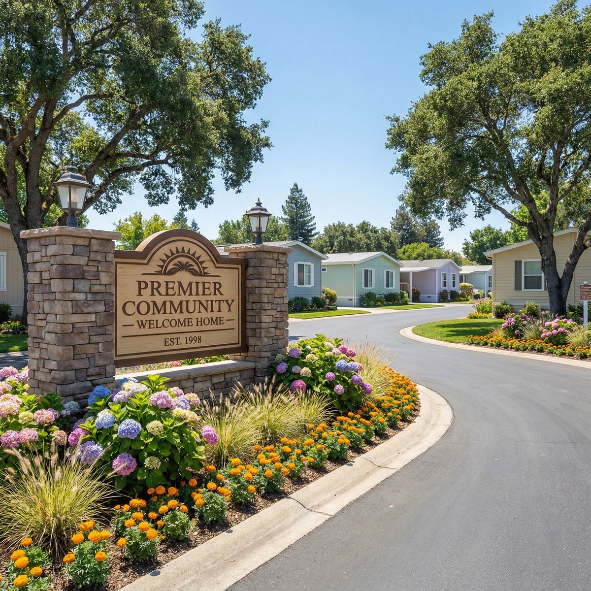 Mobile home park entrance